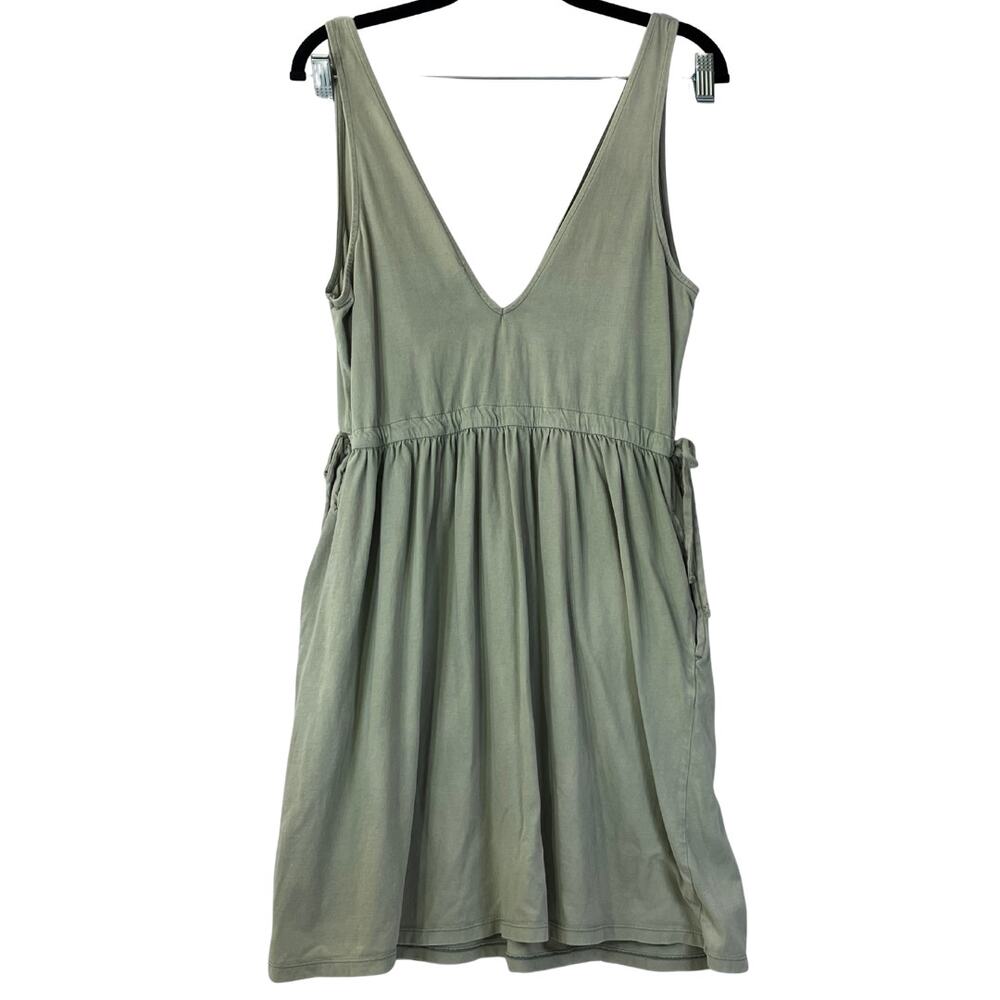 Wild Fable Green Deep V Neck Sleeveless Tank Dress With Pockets Size M